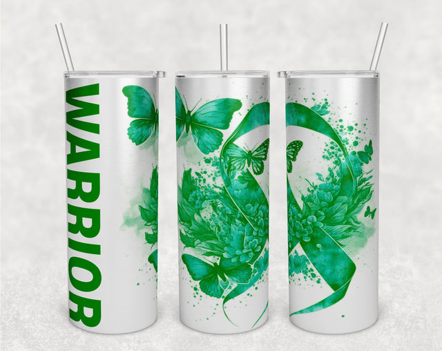 Green Awareness Ribbon Tumbler Wrap, 20 Oz Skinny Tumbler Sublimation Design, Seamless Liver Cancer Warrior Tumbler PNG, Cerebral Palsy Awareness Wrap, Bipolar Wrap, Scoliosis Wrap Sublimation HappyDesignStudio 