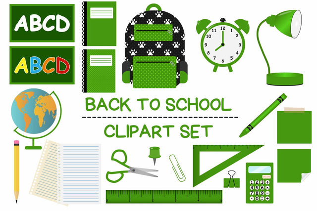Green Back To School Clipart Set Sublimation Sublimatiz Designs 