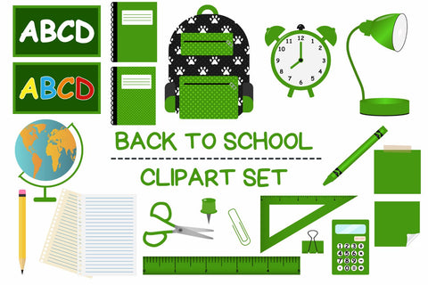 Green Back To School Clipart Set Sublimation Sublimatiz Designs 