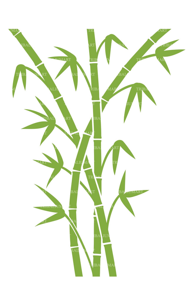 Green bamboo stems. Cut files for Cricut. Clip Art (eps, svg, pdf, png ...