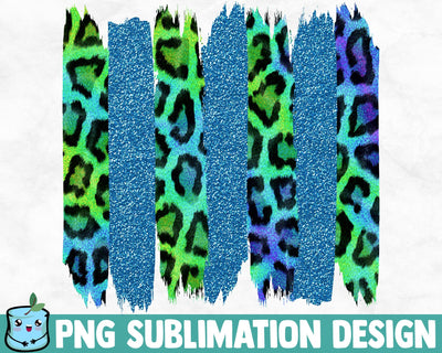 Green Blue Glitter Leopard Brush Strokes SVG MintyMarshmallows 