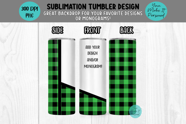 Green Buffalo Check Tumbler Sublimation You Make It Personal 