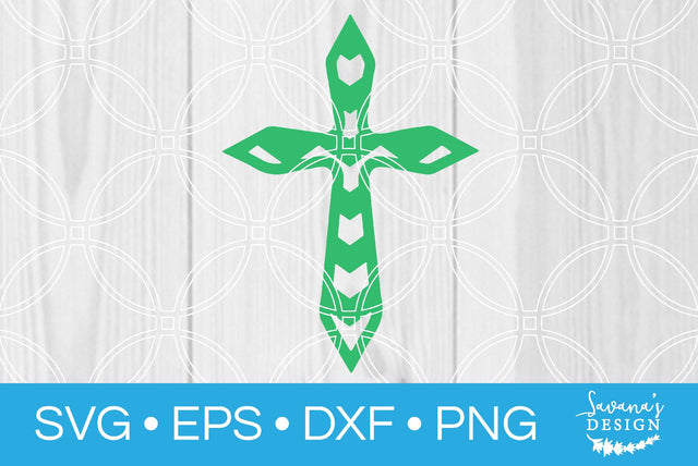 Green Chevron Cross SVG SavanasDesign 