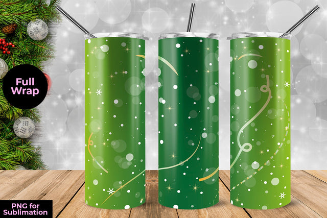 Green Christmas Background Tumbler Wrap Template 20 oz for Sublimation Sublimation Sublimatiz Designs 