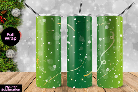 Green Christmas Background Tumbler Wrap Template 20 oz for Sublimation Sublimation Sublimatiz Designs 