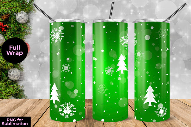 Green Christmas Tumbler Wrap Template 20 oz for Sublimation Sublimation Sublimatiz Designs 