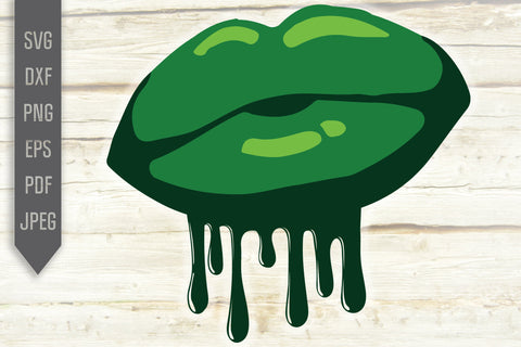 Green Dripping Lips Svg. Sexy St. Patrick's Day Svg. Lucky Svg. Irish Svg. Clover Svg. St Patrick's Dxf, eps, png, jpg pdf SVG Mint And Beer Creations 