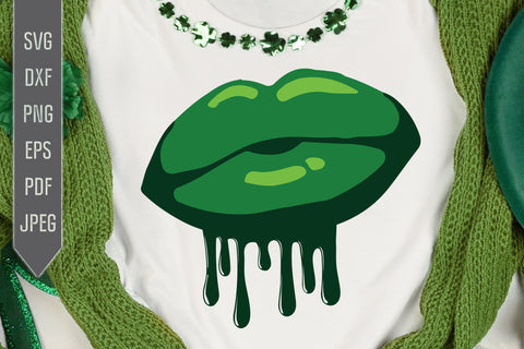 Green Dripping Lips Svg. Sexy St. Patrick's Day Svg. Lucky Svg. Irish Svg. Clover Svg. St Patrick's Dxf, eps, png, jpg pdf SVG Mint And Beer Creations 