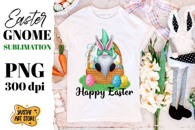 Green Easter gnome sublimation design. Happy Easter Sublimation Yustaf Art Store 