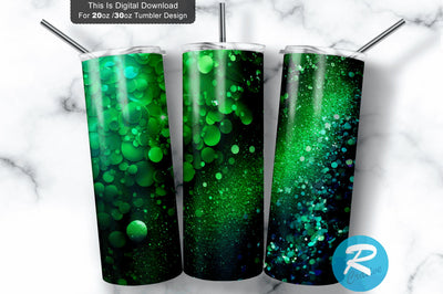 Green Glitter 20 oz / 30 oz Tumbler PNG Sublimation Regulrcrative 