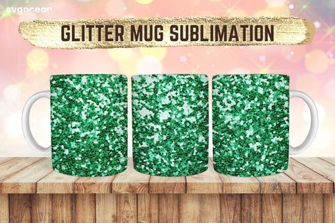 Green Glitter Mug | PNG Bundle | Mug Wrap Sublimation SvgOcean 