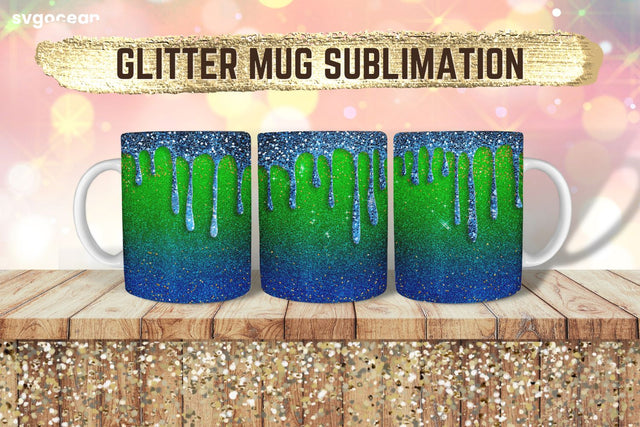 Green Glitter Mug | PNG Bundle | Mug Wrap Sublimation SvgOcean 