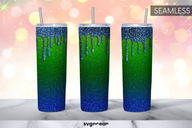 Green Glitter Tumbler | Skinny 20 oz | Tapered | Straight Sublimation SvgOcean 