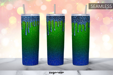 Green Glitter Tumbler | Skinny 20 oz | Tapered | Straight Sublimation SvgOcean 