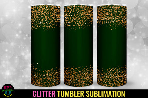 Green Glitter Tumbler Sublimation I 20 Oz Tumbler Wrap PNG Sublimation Happy Printables Club 