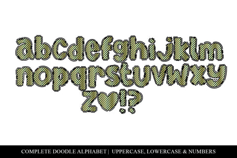 Green & Gold Doodle Letters, Christmas Sublimation Alpha Set Sublimation BijouBay 