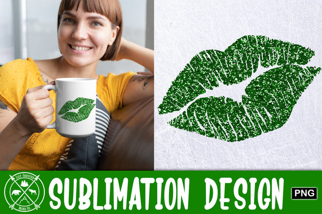 Green Kiss Lips Sublimation|St. Patricks Day Sublimation Last Frontier Design Co. 