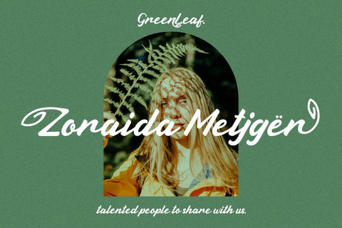 Green Leaf - Display Script Font PutraCetol Studio 