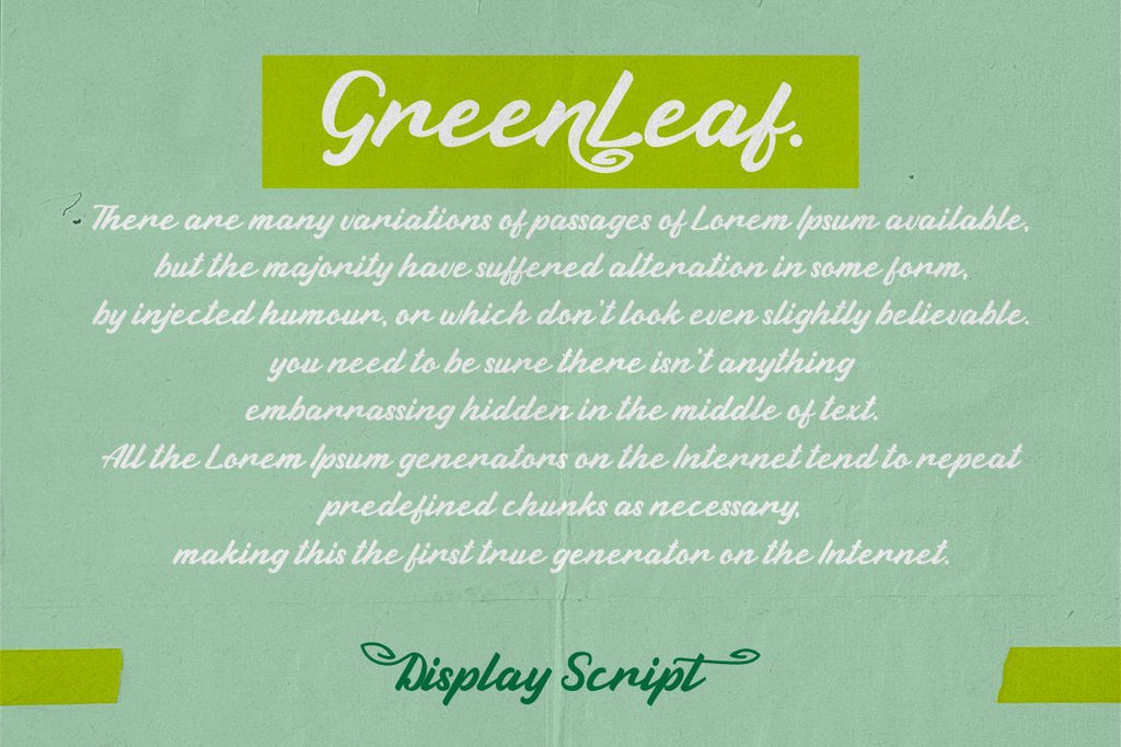 Green Leaf - Display Script - So Fontsy