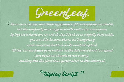 Green Leaf - Display Script Font PutraCetol Studio 