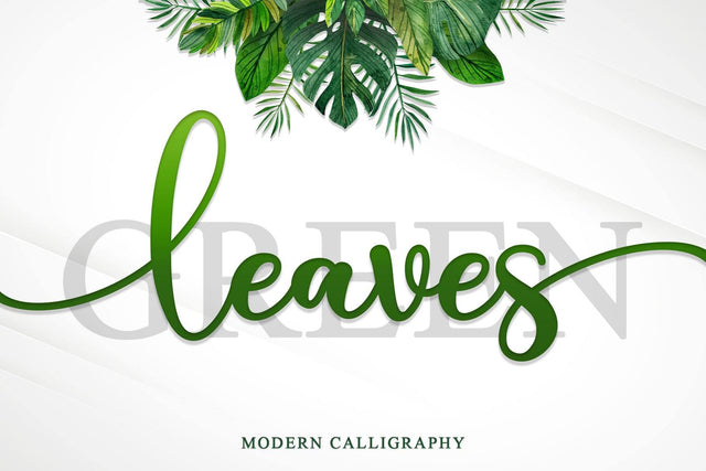 Green Leaves Font Sakha Design Studio 