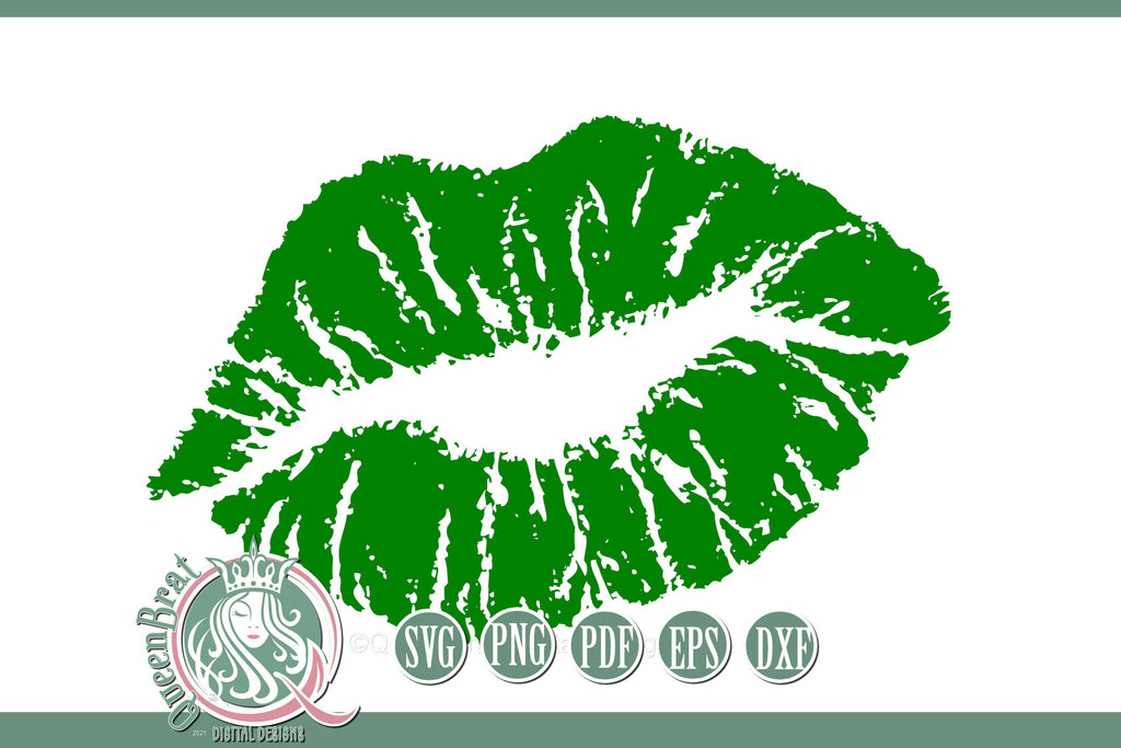 Green Lips SVG - So Fontsy
