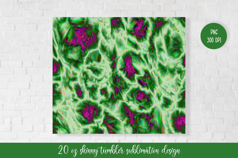 Green Magenta Tumbler Wrap Sublimation. Abstract Tumbler Sublimation LaBelezoka 