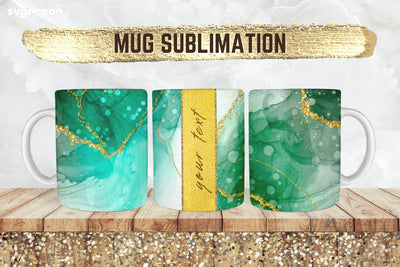 Green Marble Mug Sublimation | PNG Bundle | Mug Wrap Sublimation SvgOcean 