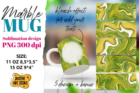 Green Marble sublimation mug 11oz 15oz. 5 PNG design Sublimation Yustaf Art Store 