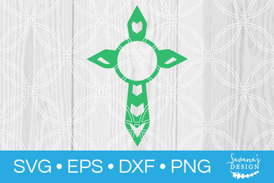 Green Monogram Circle Cross SVG SavanasDesign 