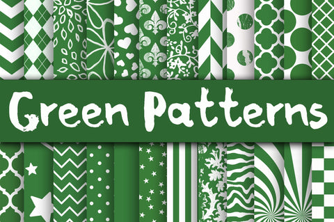 Green Patterns Digital Paper Sublimation Old Market 