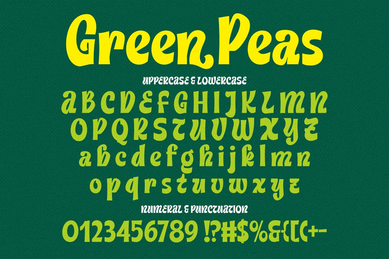 Pea Lettering Green Peas - Decorative Font - So Fontsy
