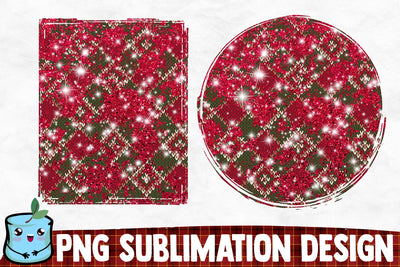 Green Plaid Glitter Christmas Backgrounds Sublimation MintyMarshmallows 