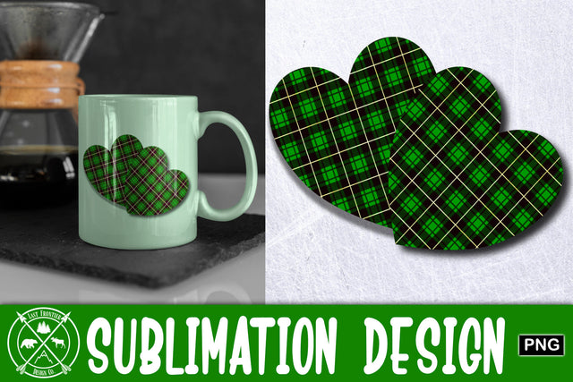 Green Plaid Hearts Sublimation|St. Patricks Day Sublimation Last Frontier Design Co. 