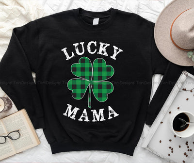 Green Plaid Lucky Mama PNG Tumbler, Green Buffalo Plaid Sublimation, Irish Png, Clover St.patricks day Sublimation ToriDesigns 