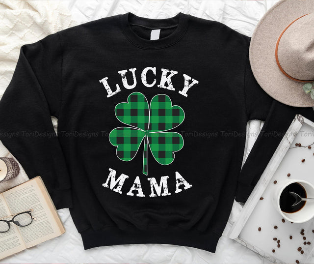 Green Plaid Lucky Mama PNG Tumbler, Green Buffalo Plaid Sublimation, Irish Png, Clover St.patricks day Sublimation ToriDesigns 