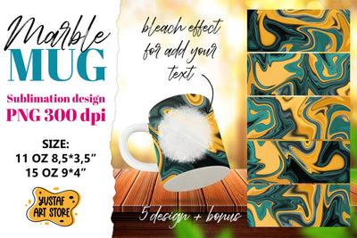 Green Yellow Marble sublimation mug wrap bundle.5 PNG design Sublimation Yustaf Art Store 