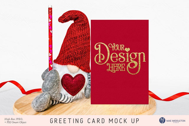 Greeting Card mock up for Valentine's Day Mock Up Photo Mae Middleton Studio 
