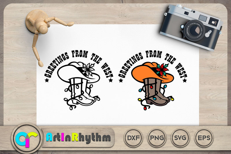Greetings from the west SVG / Texas Country Christmas SVG SVG Artinrhythm shop 