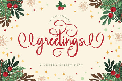 Greetings - Modern Script Font Font Alpaprana Studio 