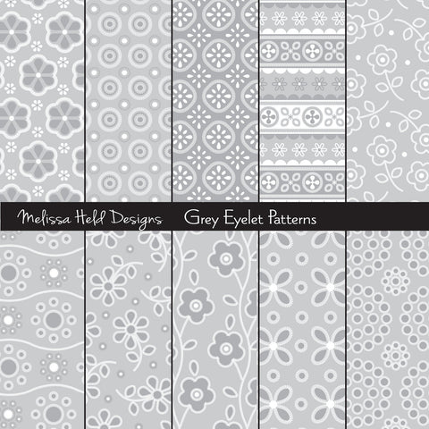 Grey Eyelet Patterns Melissa Held Designs 
