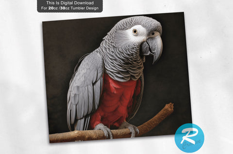 Grey Parrots 20 oz / 30 oz Tumbler PNG Sublimation Regulrcrative 