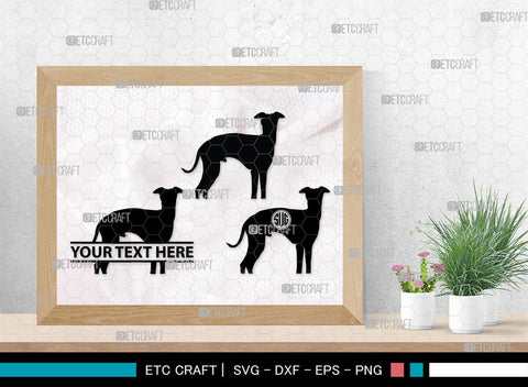 Greyhound Dog Monogram, Greyhound Dog Silhouette, Greyhound Svg, Dog Svg, Greyhound Roaching, SB00276 SVG ETC Craft 