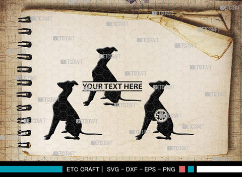 Greyhound Dog Monogram, Greyhound Dog Silhouette, Greyhound Svg, Dog Svg, Greyhound Roaching, SB00276 SVG ETC Craft 