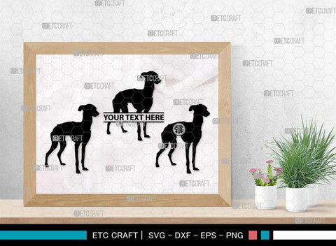 Greyhound Dog Monogram, Greyhound Dog Silhouette, Greyhound Svg, Dog Svg, Greyhound Roaching, SB00276 SVG ETC Craft 