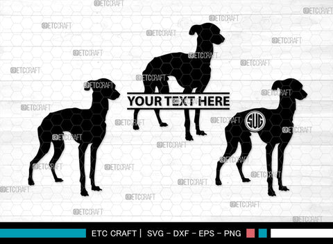 Greyhound Dog Monogram, Greyhound Dog Silhouette, Greyhound Svg, Dog Svg, Greyhound Roaching, SB00276 SVG ETC Craft 