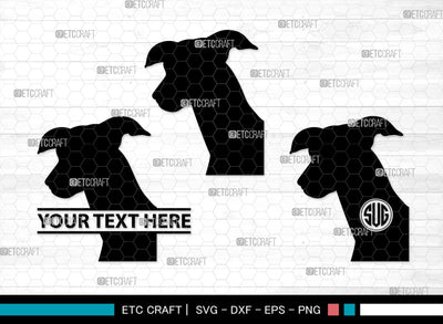 Greyhound Dog Monogram, Greyhound Dog Silhouette, Greyhound Svg, Dog Svg, Greyhound Roaching, SB00276 SVG ETC Craft 