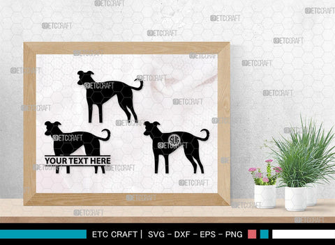 Greyhound Dog Monogram, Greyhound Dog Silhouette, Greyhound Svg, Dog Svg, Greyhound Roaching, SB00276 SVG ETC Craft 