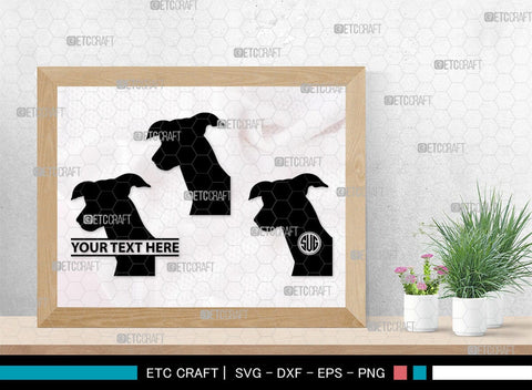 Greyhound Dog Monogram, Greyhound Dog Silhouette, Greyhound Svg, Dog Svg, Greyhound Roaching, SB00276 SVG ETC Craft 