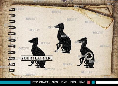 Greyhound Dog Monogram, Greyhound Dog Silhouette, Greyhound Svg, Dog Svg, Greyhound Roaching, SB00276 SVG ETC Craft 